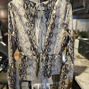 Long sleeve open back top